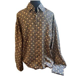 Unisex Bruno Silk Patterned Oversized Shirt M